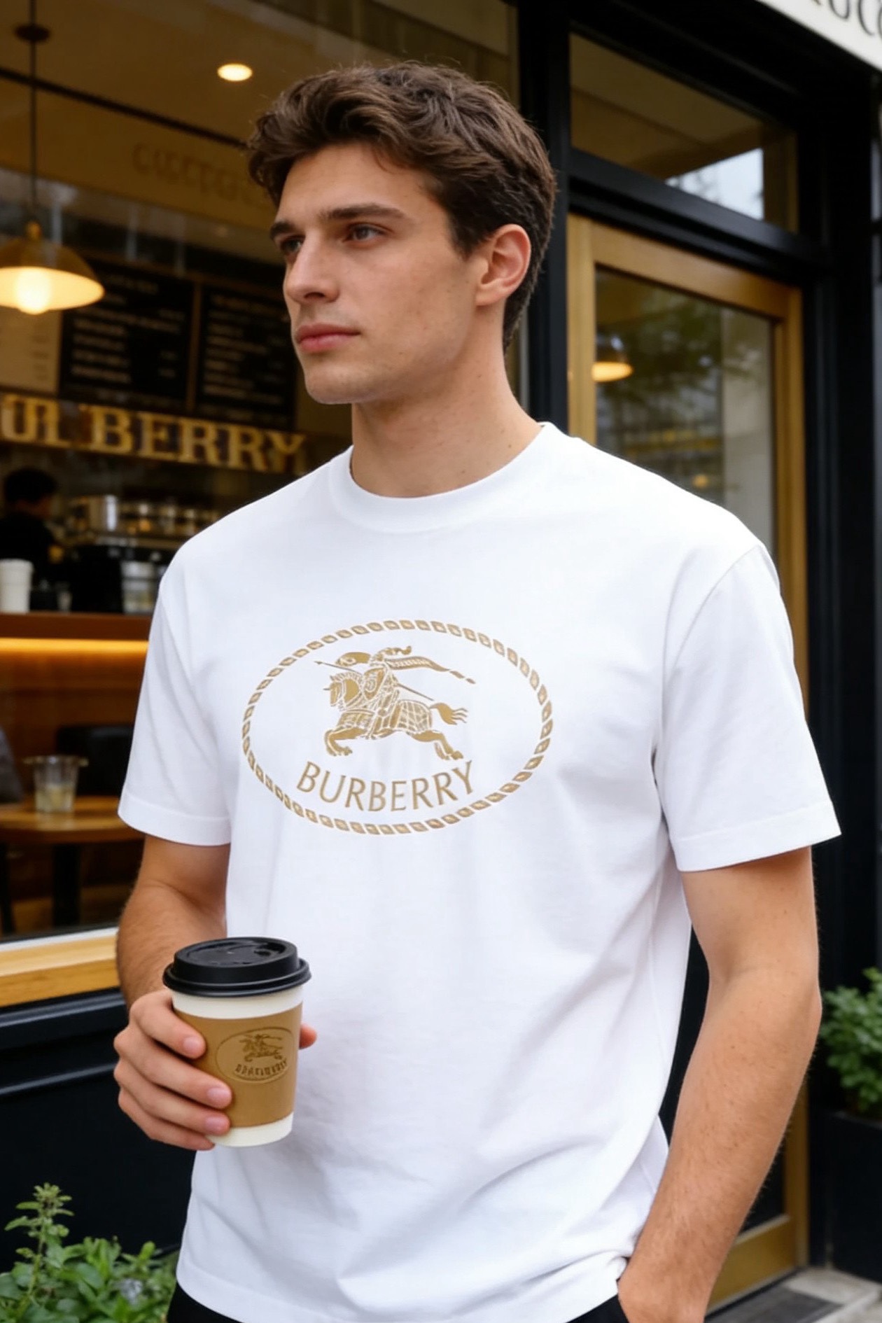 🔥巴宝丽/Burbe*ry.2026春夏新品！经典男士圆领短袖版型，利落剪裁贴合身形，日常穿着无束缚感。