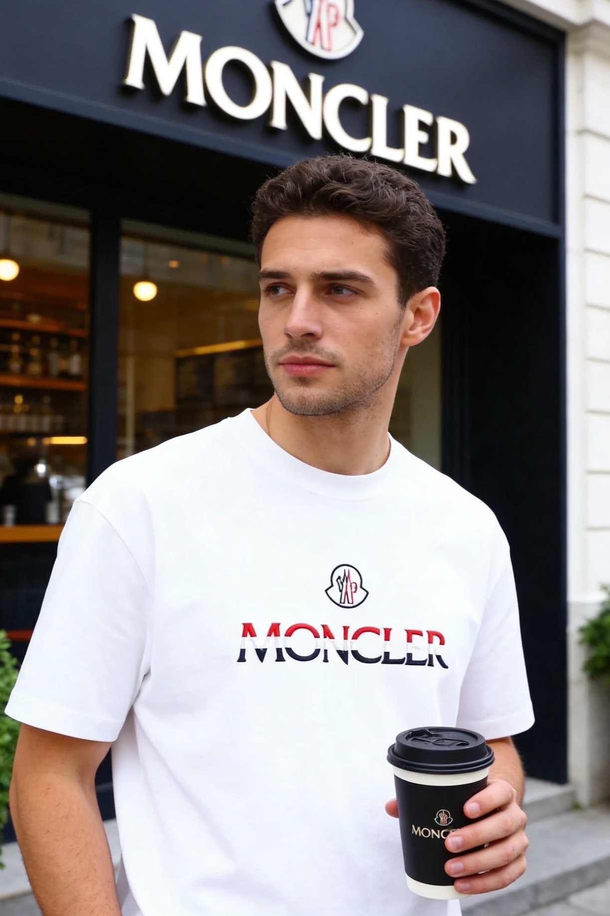 🔥蒙口/Mo*cler.2026春夏新品！男士经典圆领短袖版型，利落剪裁贴合身形，日常穿着舒适无束缚。前