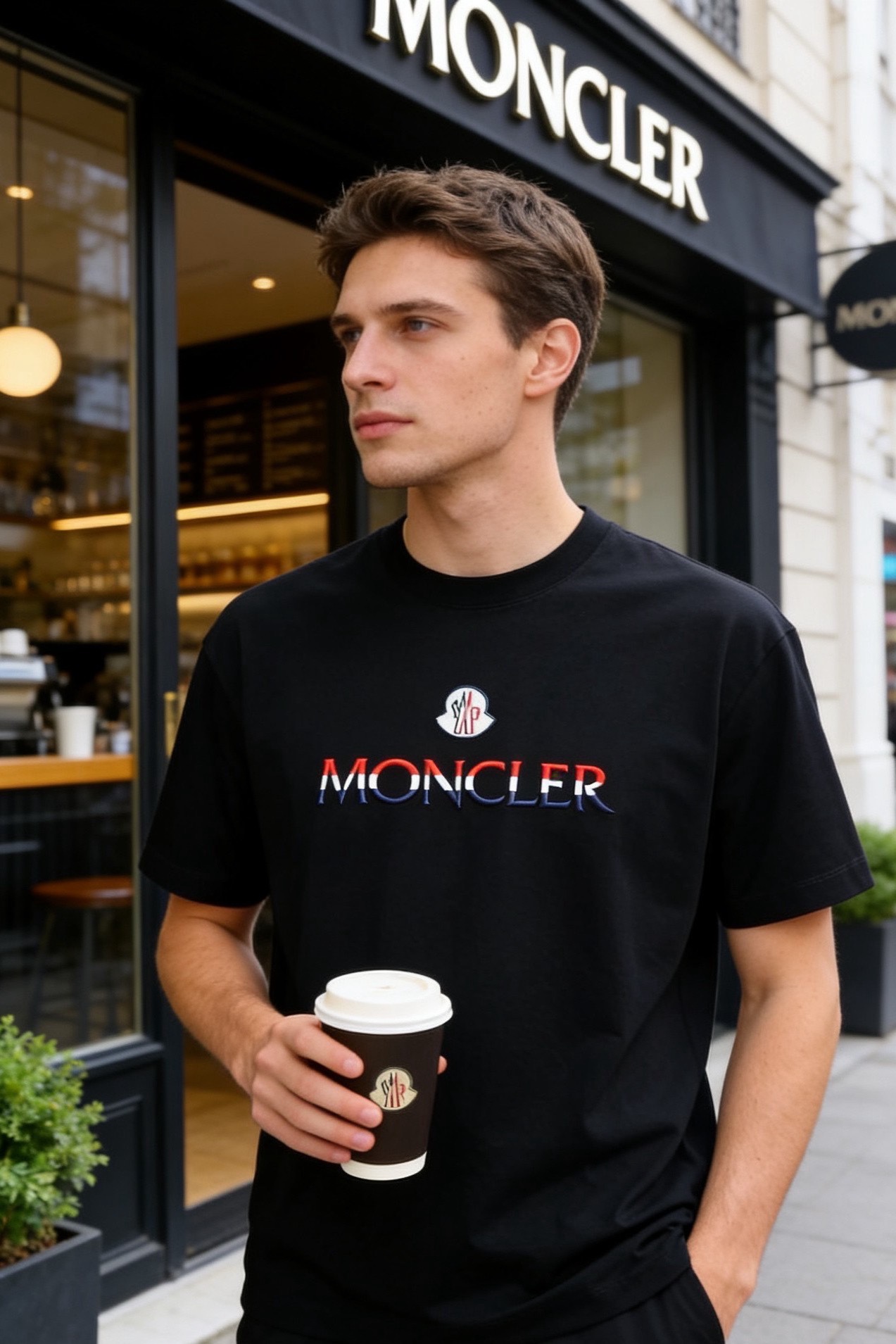 🔥蒙口/Mo*cler.2026春夏新品！男士经典圆领短袖版型，利落剪裁贴合身形，日常穿着舒适无束缚。前