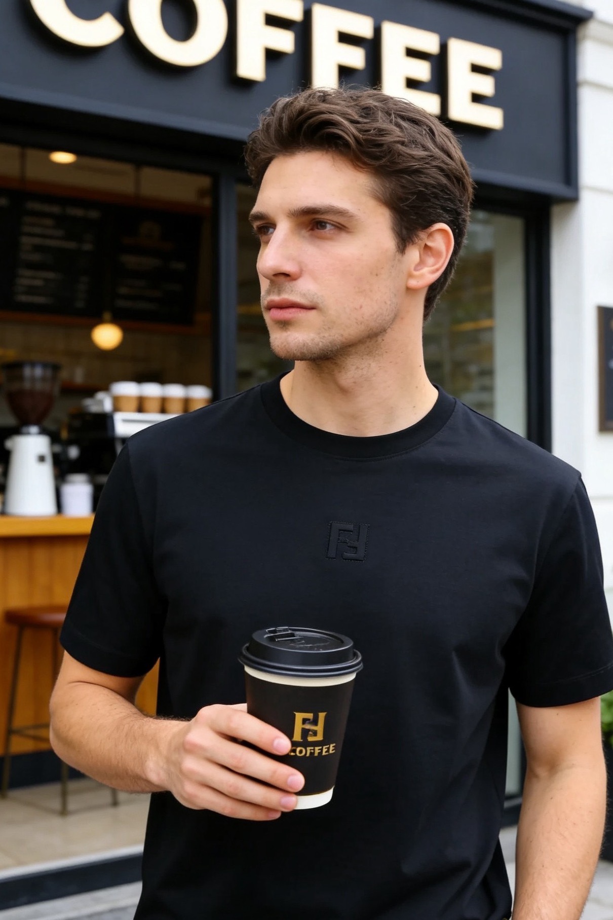 🔥芬迪/Fe*di.2026春夏新品🆕时尚男士圆领T恤👍采用原单品质透气棉面料，触感柔软细腻，兼具良好的