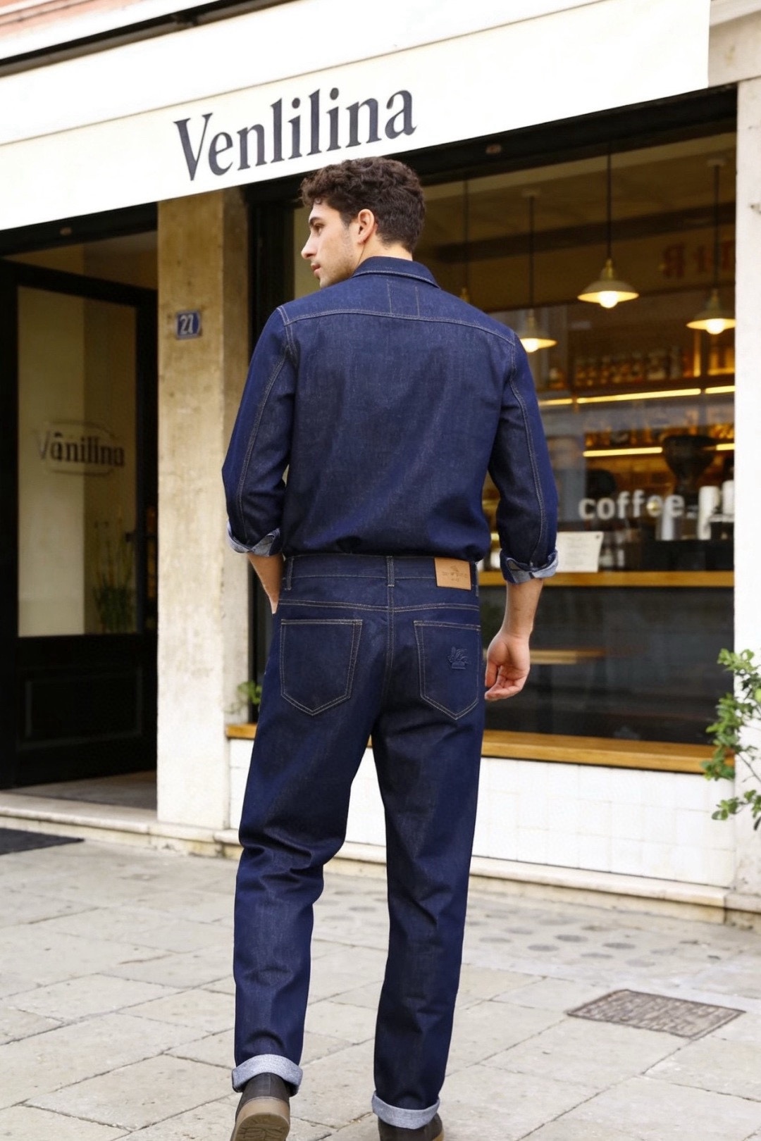 🔥艾绰.26春夏新品！时尚男士百搭牛仔裤👖采用客供水洗弹力牛仔裤！奢华经典品牌Logo标志彰显品牌特征，