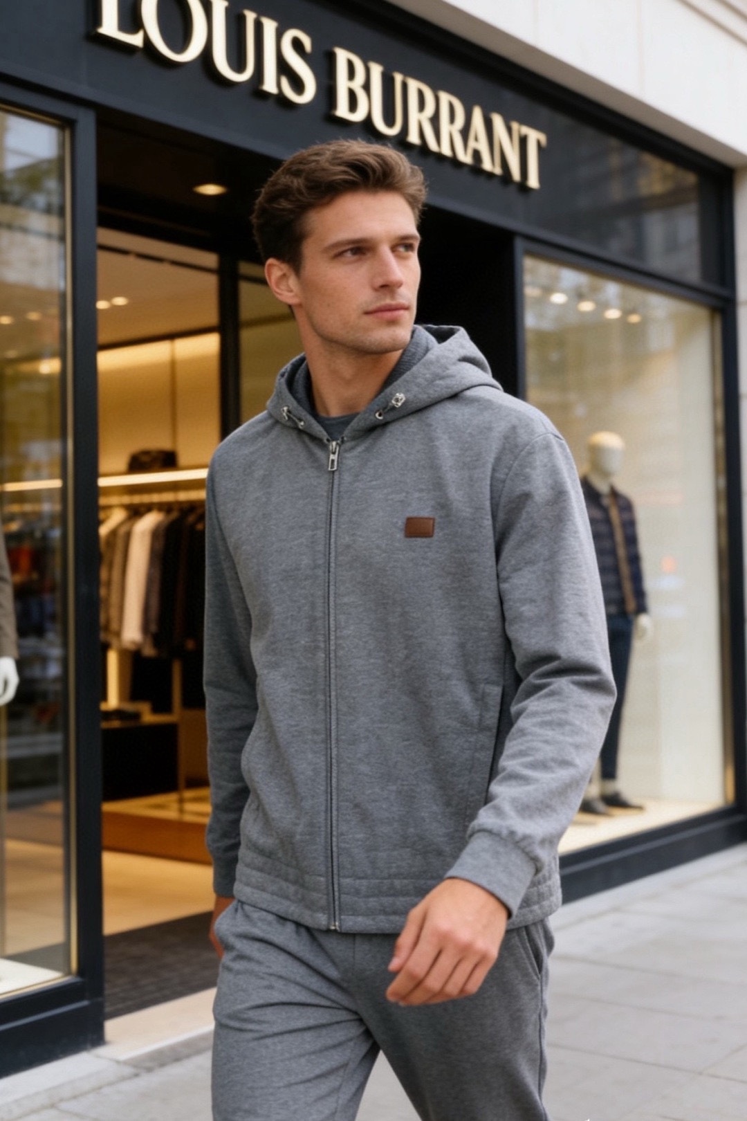 🔥Loro piana.2026早春新款！时尚男士原单连帽拉链卫衣套装，采用重磅棉质混纺面料打造，触感柔