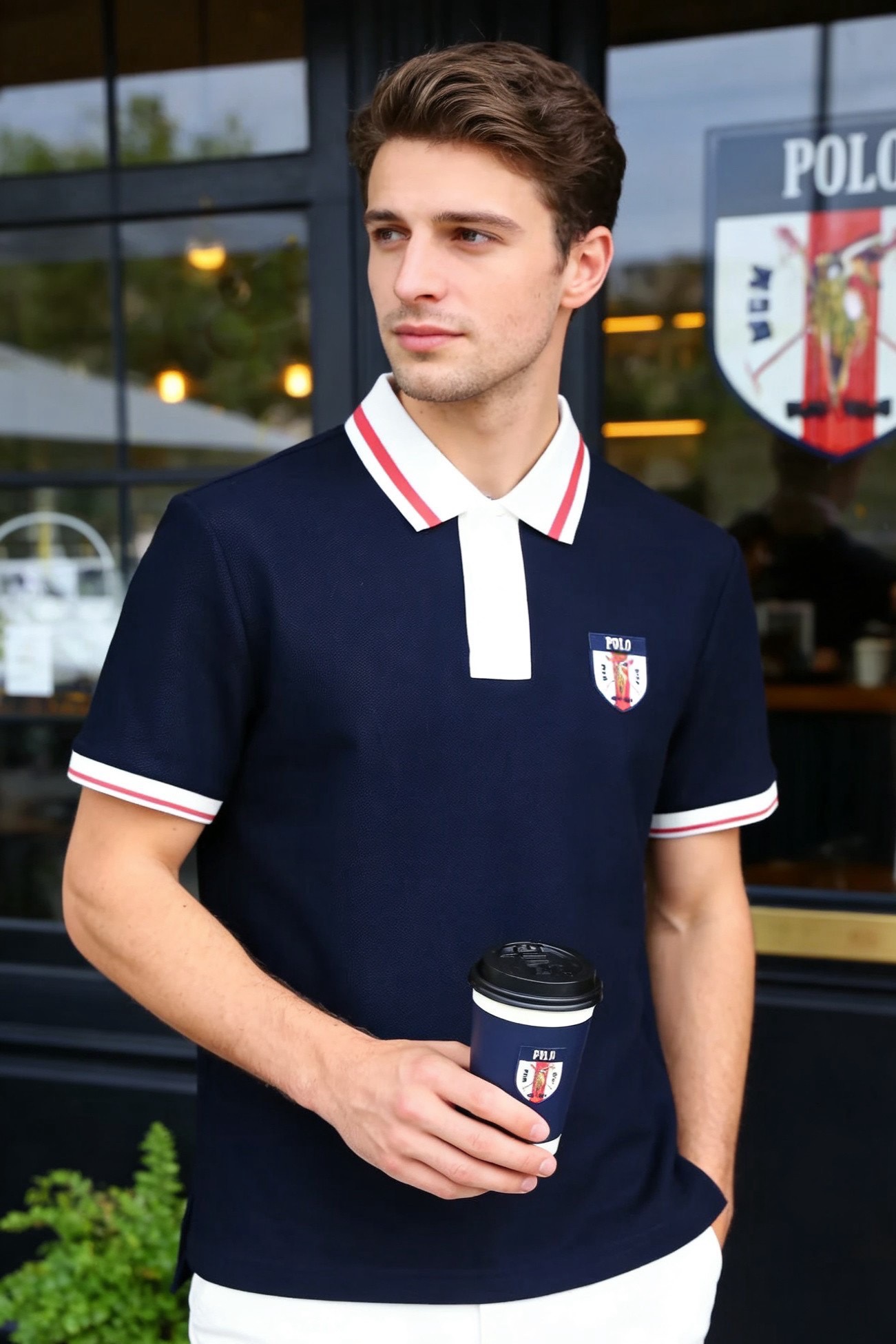 🔥POLO.26夏季新品！时尚经典百搭男士Polo衫承袭美式复古学院风精髓，撞色翻领与袖口条纹勾勒轮廓，