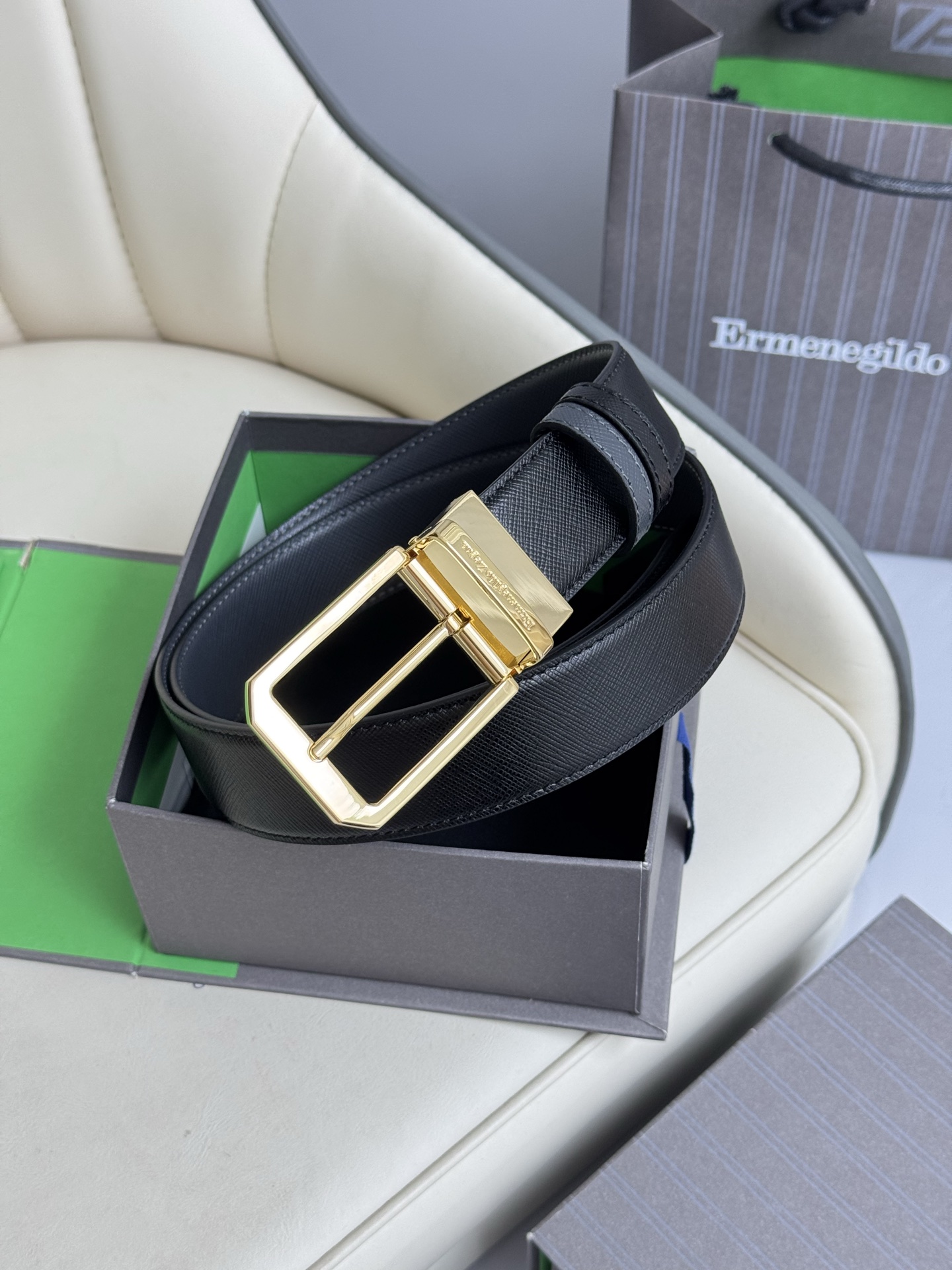Мужской кожаный ремень Ermenegildo Zegna