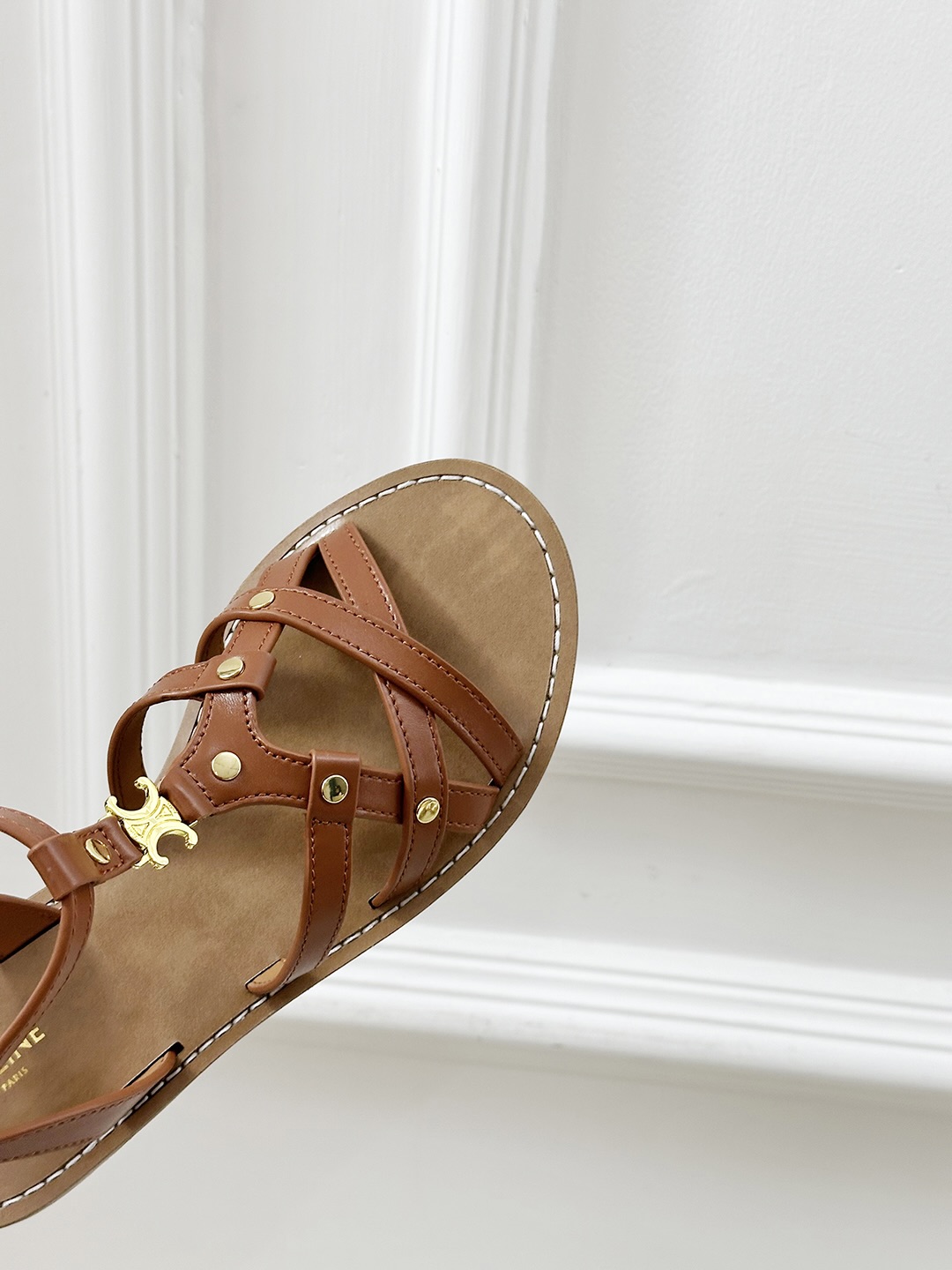 Celine Vintage-Inspired Roman Brown Leather Sandals, Premium Quality 7 i1742293617995 9574 0 5