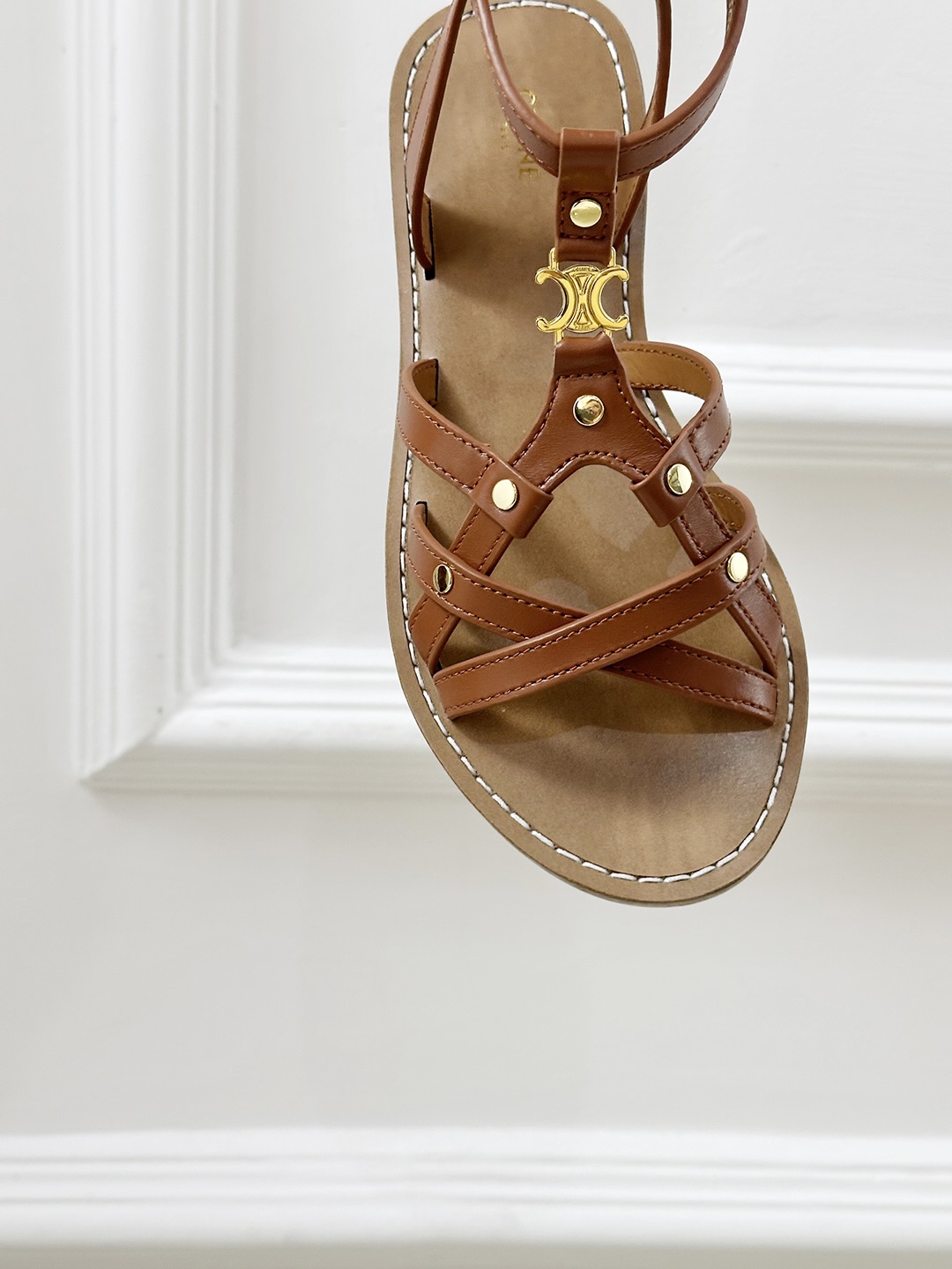 Celine Vintage-Inspired Roman Brown Leather Sandals, Premium Quality 6 i1742293617996 8960 0 4