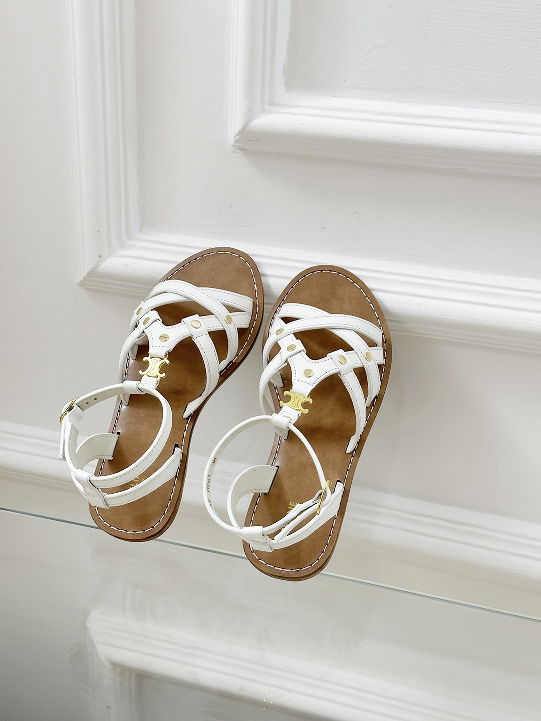 Celine Vintage-Style White Leather Gladiator Sandals | Summer Collection 1 Celine Vintage-Style White Leather Gladiator Sandals | Summer Collection