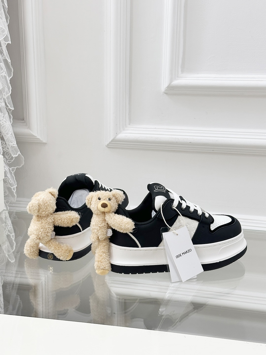 13DE MARZO Panda Sneakers with Removable Bear, Leather Upper, Rubber Sole 6 i1742807938624 1384 0 4