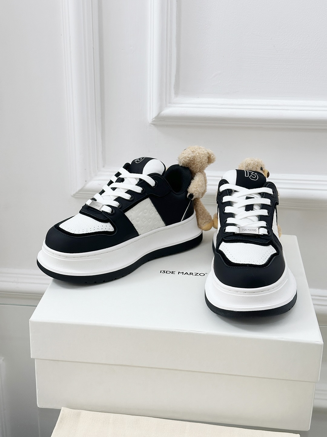 13DE MARZO Panda Sneakers with Removable Bear, Leather Upper, Rubber Sole 4 i1742807938624 8377 0 2