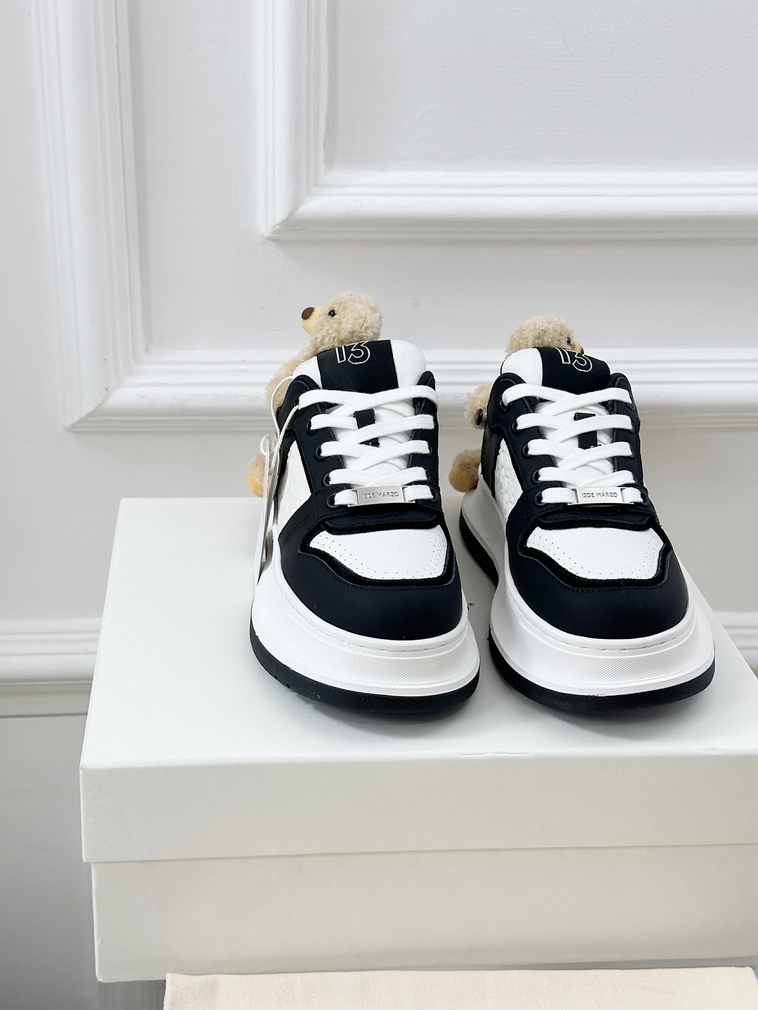 13DE MARZO Panda Sneakers with Removable Bear, Leather Upper, Rubber Sole 3 i1742807938625 7403 0 1