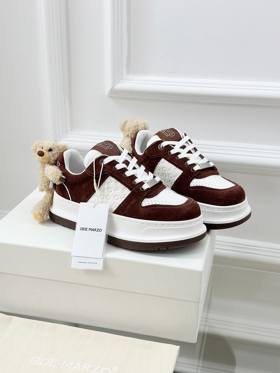 13DE MARZO Panda Sneakers - Fashionable Leather Canvas Shoes with Bear Accent 2 i1742807973135 6239 0 0