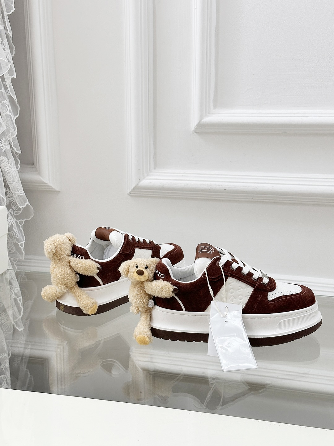 13DE MARZO Panda Sneakers - Fashionable Leather Canvas Shoes with Bear Accent 6 i1742807973135 9245 0 4