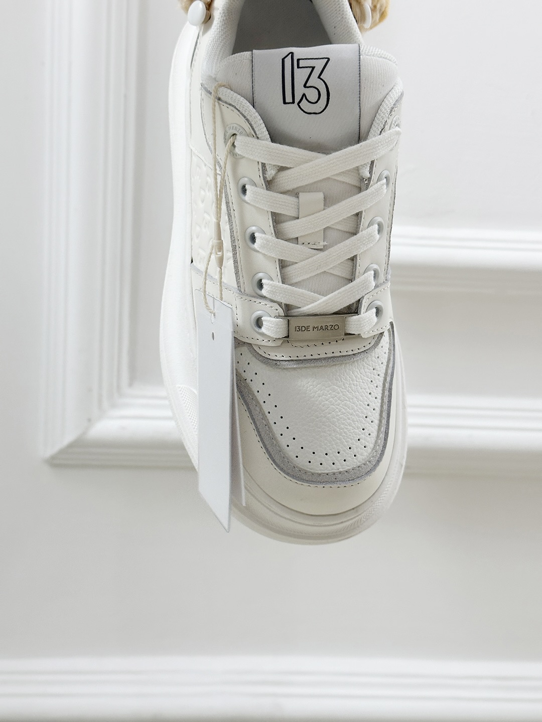 13DE MARZO White Leather Sneakers With Removable Teddy Bear Accent 8 i1742808016961 5996 0 6