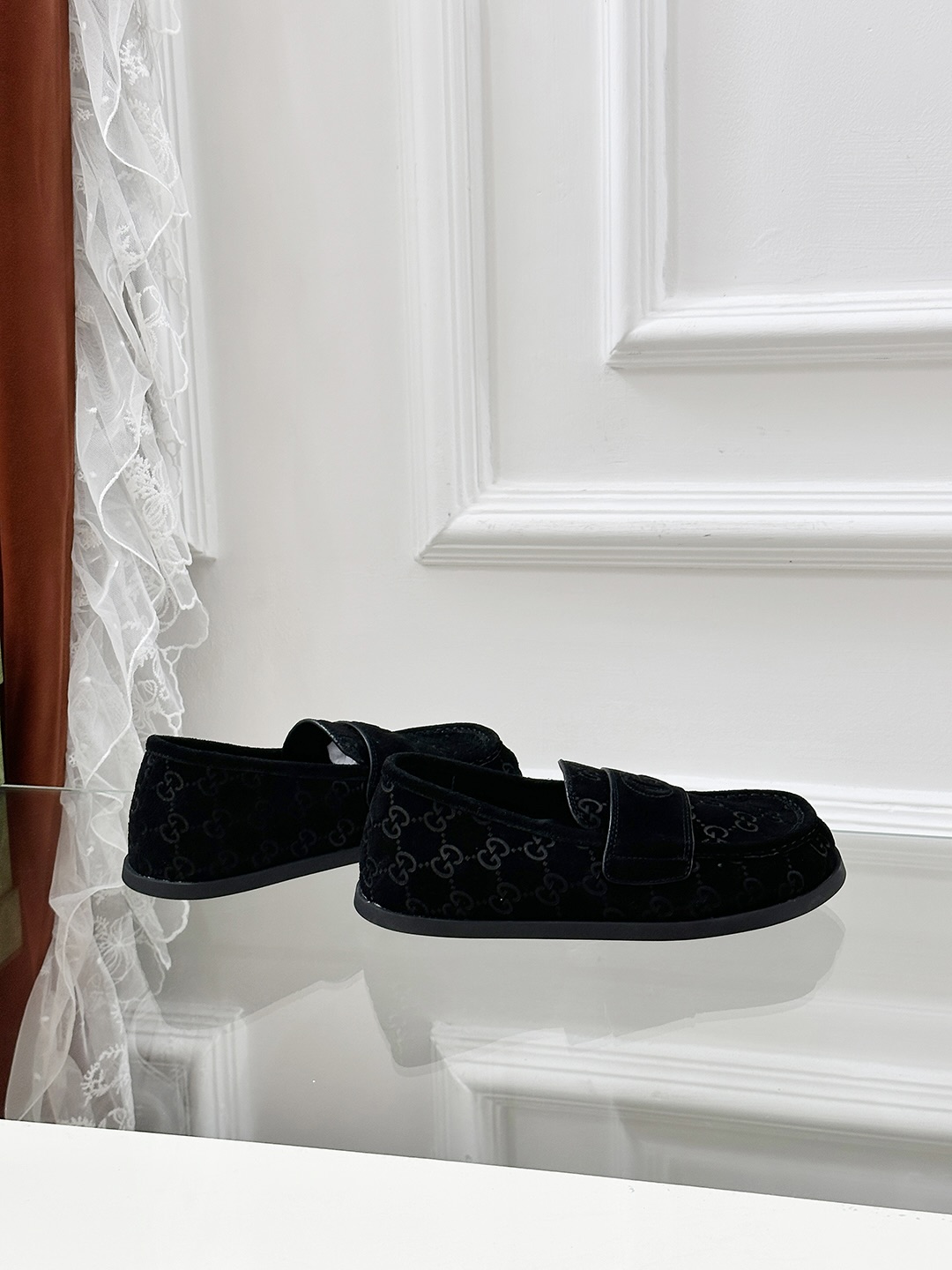 Gucci Early Spring Thick Bottom Loafers with GG Motif in Black Suede 7 i1743240931306 2013 0 4