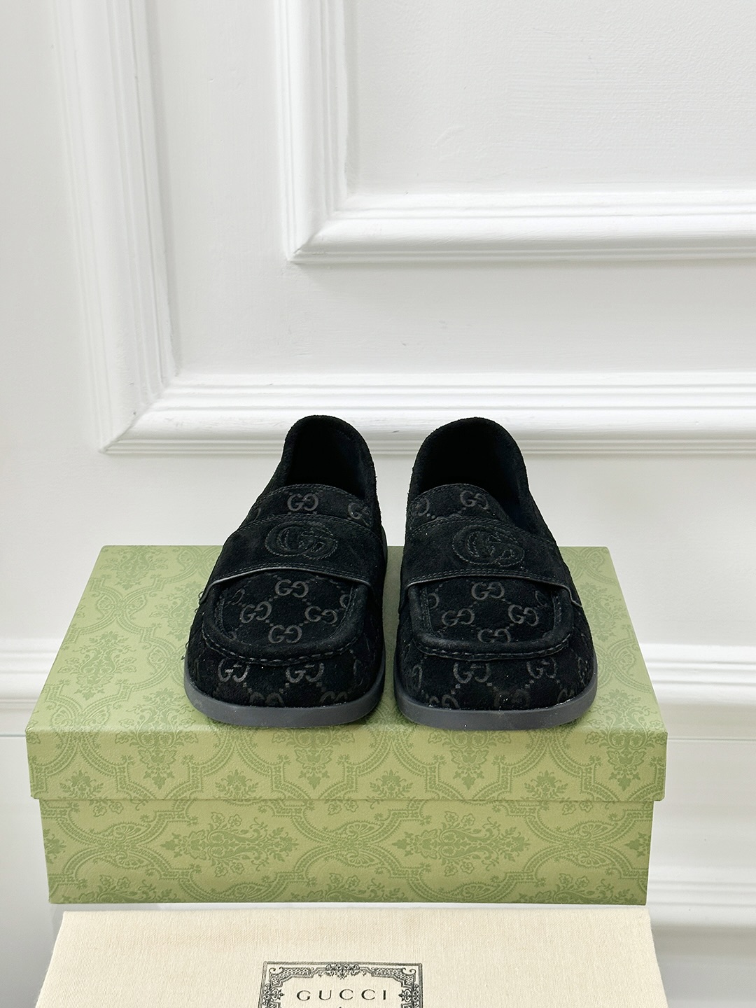 Gucci Early Spring Thick Bottom Loafers with GG Motif in Black Suede 4 i1743240931306 6472 0 1