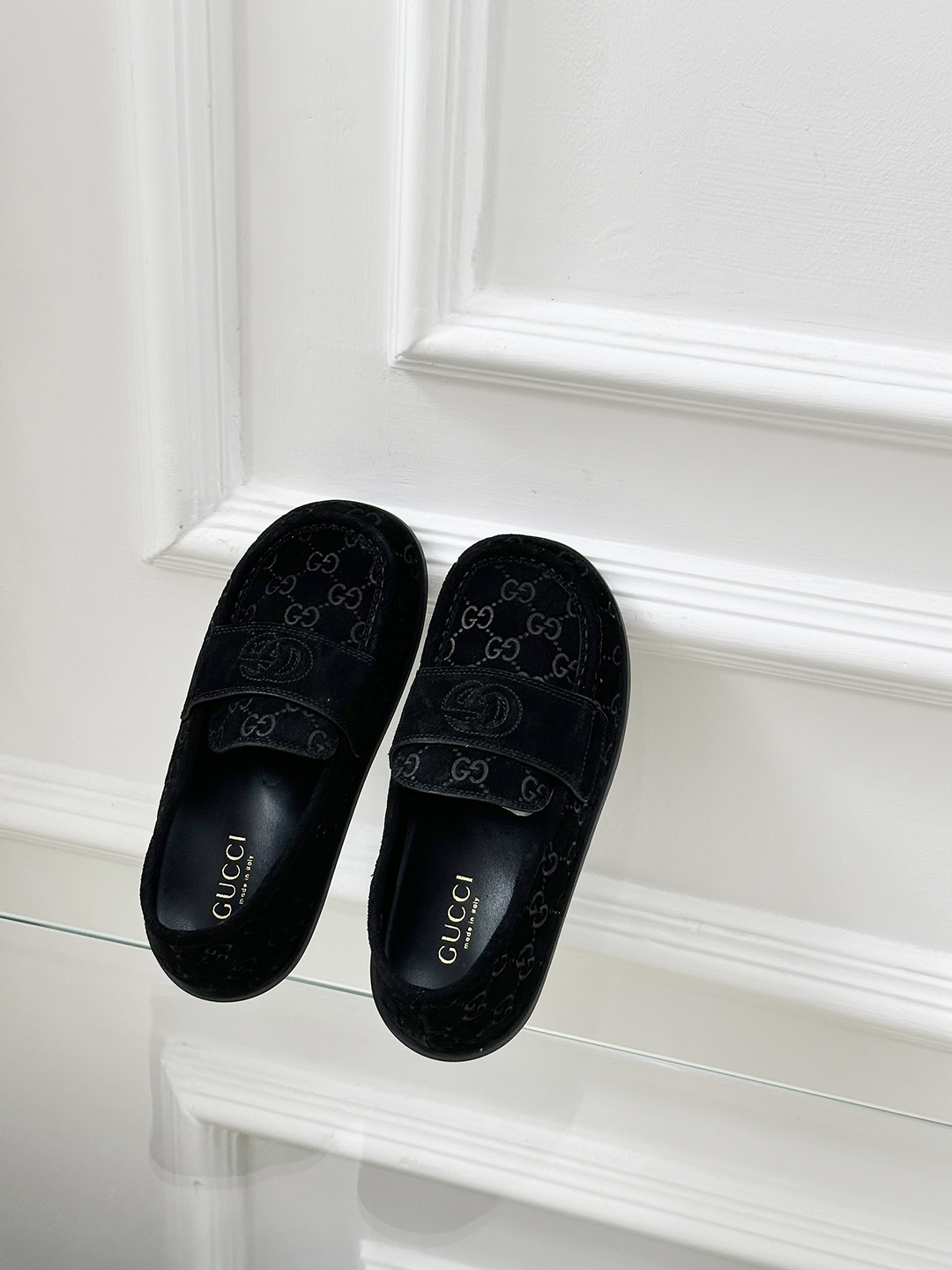 Gucci Early Spring Thick Bottom Loafers with GG Motif in Black Suede 2 i1743240933146 3890 0 5