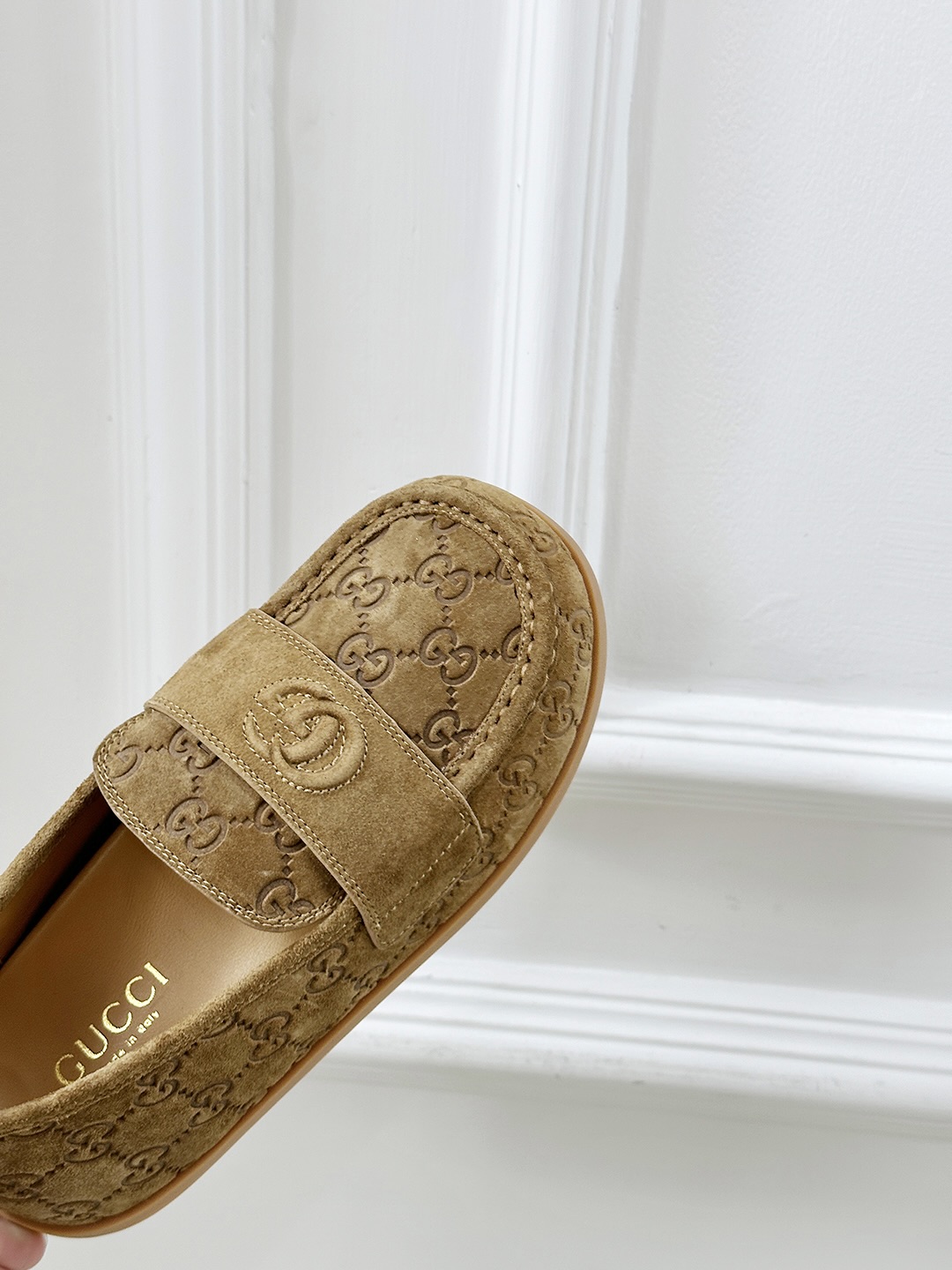 Gucci Women's Spring Loafers Suede Upper with GG Embossed Pattern 9 i1743241056567 6255 0 7