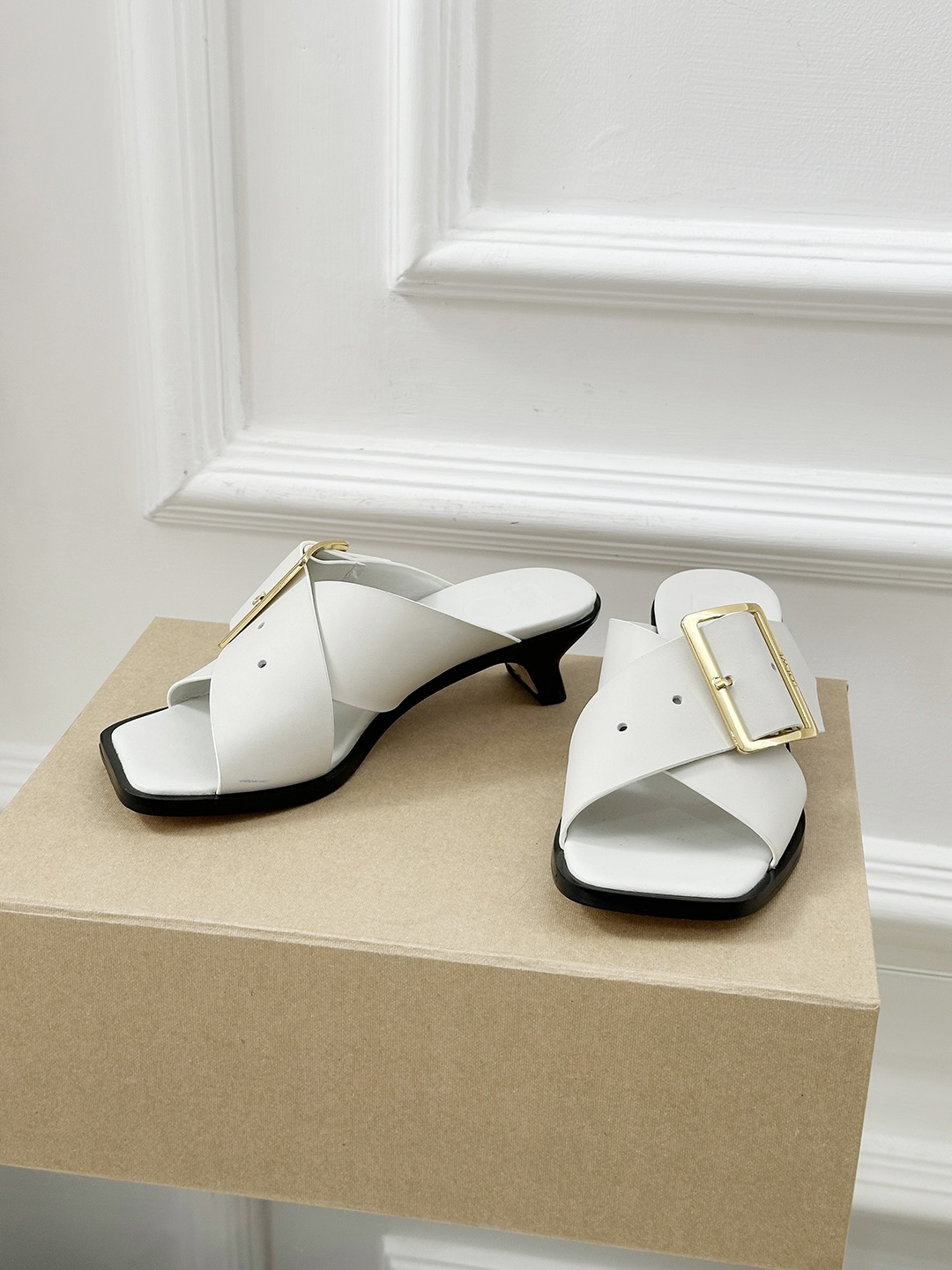 Loewe Women's Leather Heeled Sandals with Buckle - Elegant Style 4 i1743324350416 3959 0 2