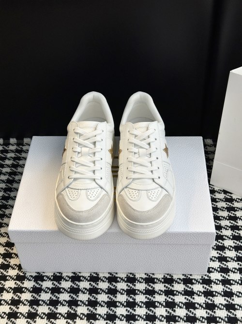 Dior Star White Leather Sneakers with Suede Accents and Gold Details 1 Dior Star White Leather Sneakers with Suede Accents and Gold Details