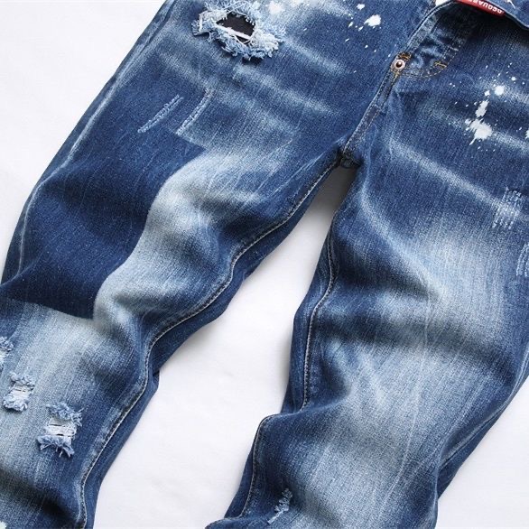DSQUARED2 New Man Tatter Beggar Pants: 260, Picture Color, Cotton Washed Cowboy Fabric - 图片 5
