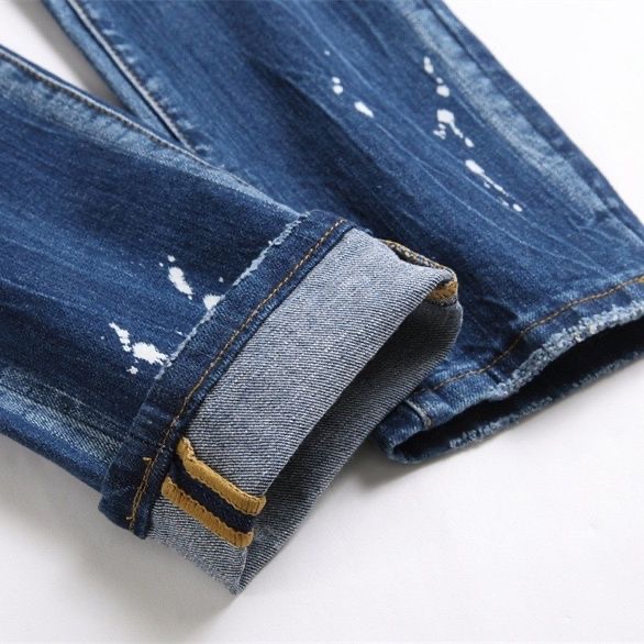 DSQUARED2 New Man Tatter Beggar Pants: 260, Picture Color, Cotton Washed Cowboy Fabric - 图片 8