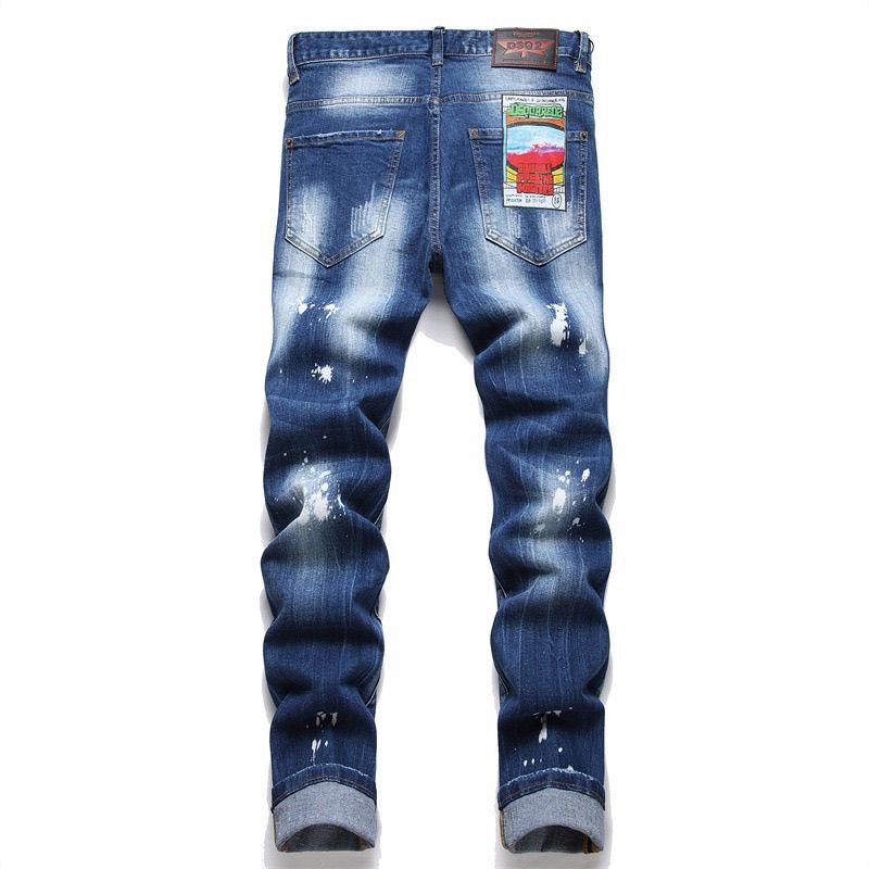 DSQUARED2 New Man Tatter Beggar Pants: 260, Picture Color, Cotton Washed Cowboy Fabric