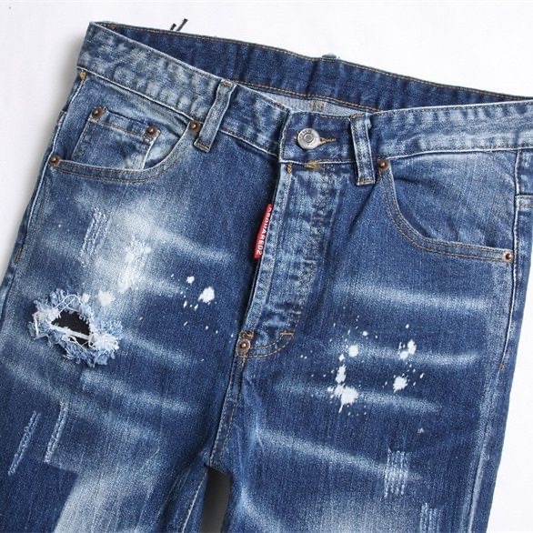 DSQUARED2 New Man Tatter Beggar Pants: 260, Picture Color, Cotton Washed Cowboy Fabric - 图片 3