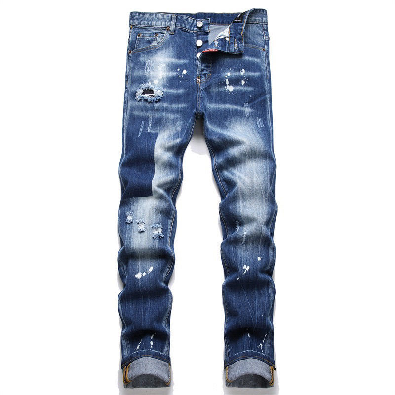 DSQUARED2 New Man Tatter Beggar Pants: 260, Picture Color, Cotton Washed Cowboy Fabric - 图片 2
