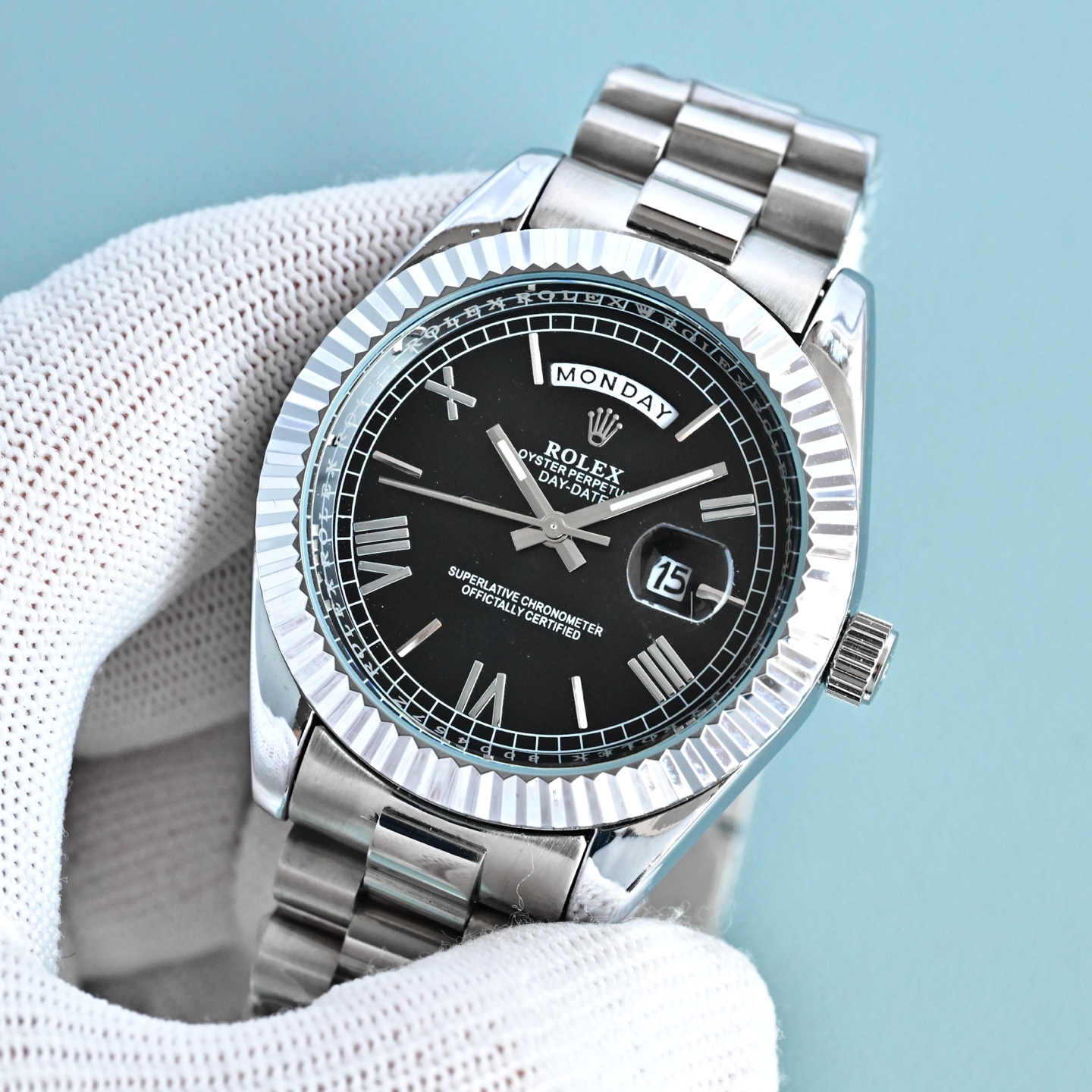 ❤️250包邮/原单代购级别
劳力士速卖通爆款日志双历防机械走时石英表实心钢带三度防水