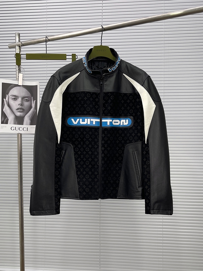 Louis Vuitton Clothing Coats & Jackets Splicing Cowhide Fashion