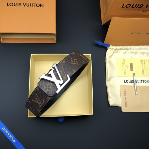 Louis Vuitton Reversible Belt with Monogram and Silver LV Buckle 1 Louis Vuitton Reversible Belt with Monogram and Silver LV Buckle