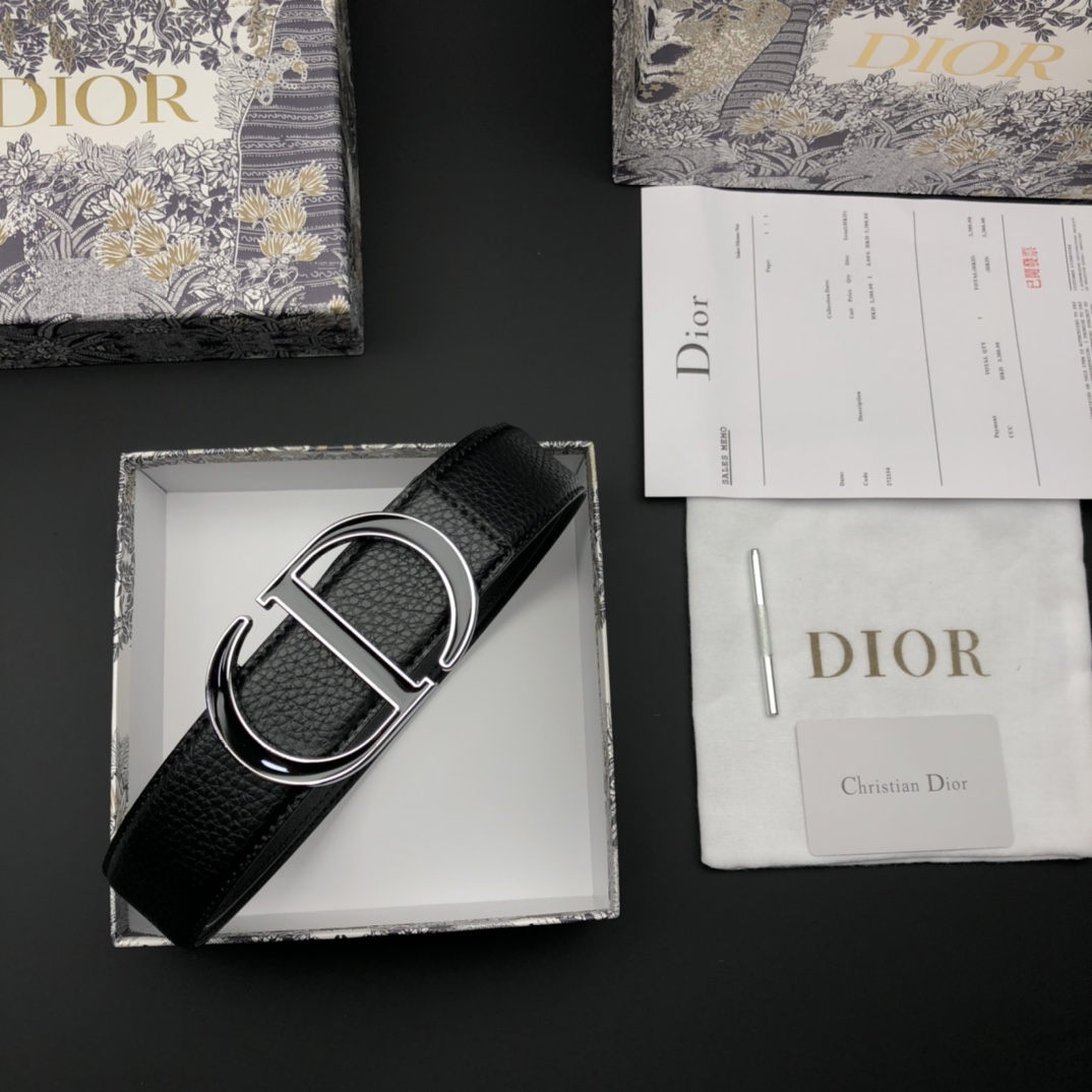 DIOR Belt - Iconic Design, Premium Leather, and Timeless Style, 4cm Width
