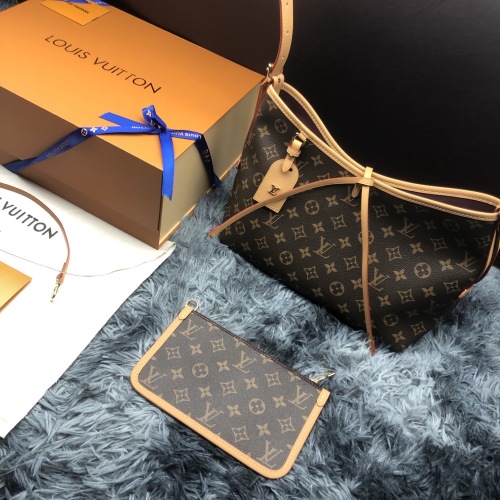 Louis Vuitton CarryAll Small Handbag Monogram Canvas with Leather Trim 1 Louis Vuitton CarryAll Small Handbag Monogram Canvas with Leather Trim