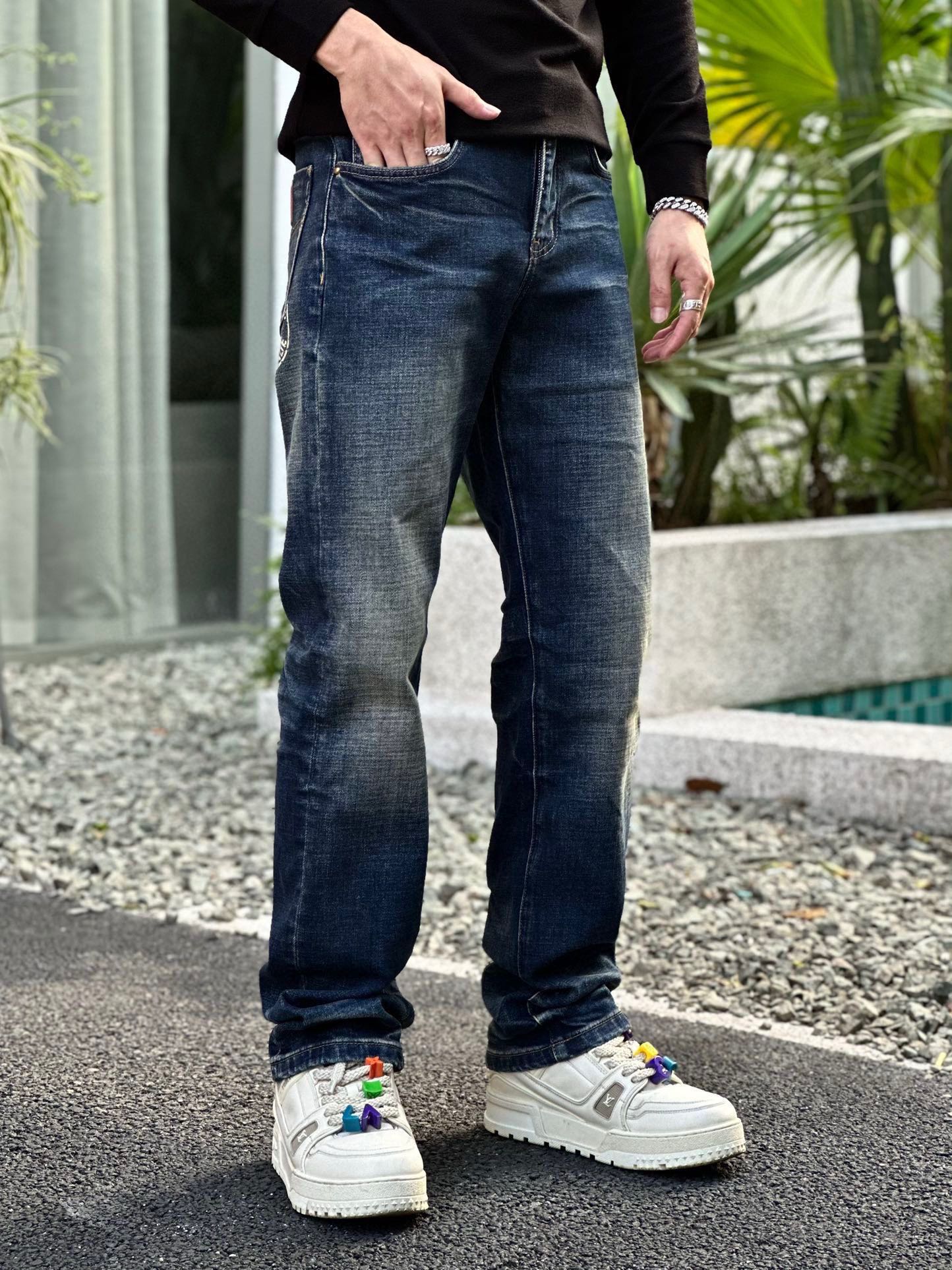 直筒裤新款🔥现货🔥🔥原单直筒裤，超级定制，重工工艺，版型超赞👍🏻喜欢赶紧下单，尺码：S M L XL 2