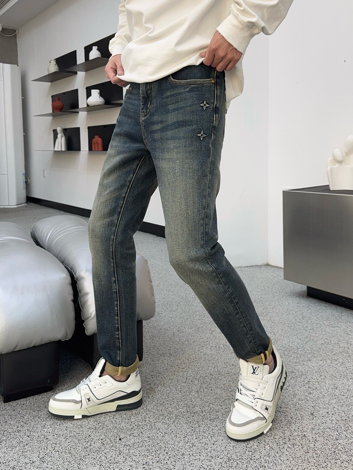 🍁秋冬。独家【首创】❤️🔥原单品质🔥🔥最新品牛仔裤，原版工艺配件，经典图案，面料舒服，裤身工艺设计，潮牌