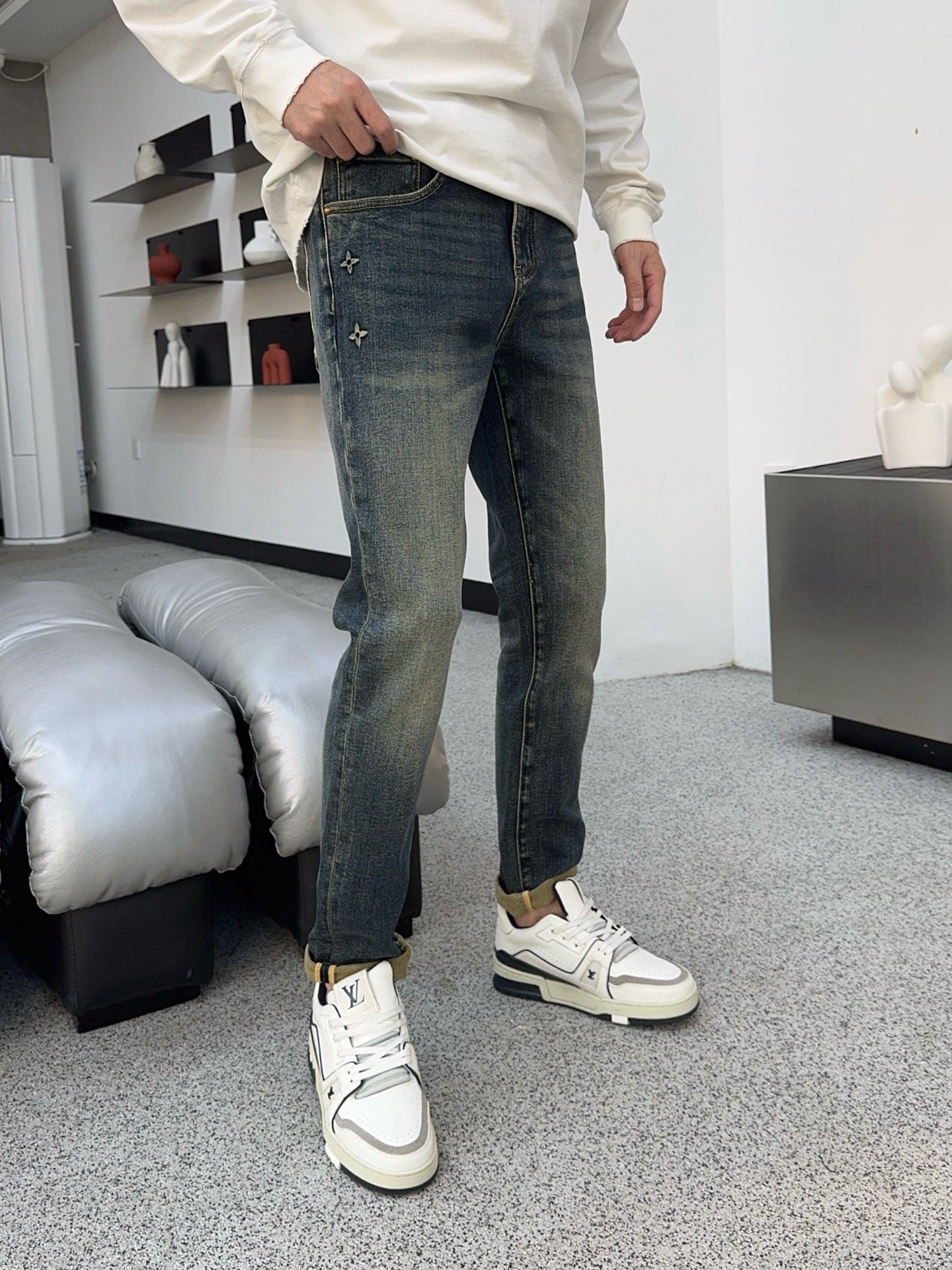 🍁秋冬。独家【首创】❤️🔥原单品质🔥🔥最新品牛仔裤，原版工艺配件，经典图案，面料舒服，裤身工艺设计，潮牌