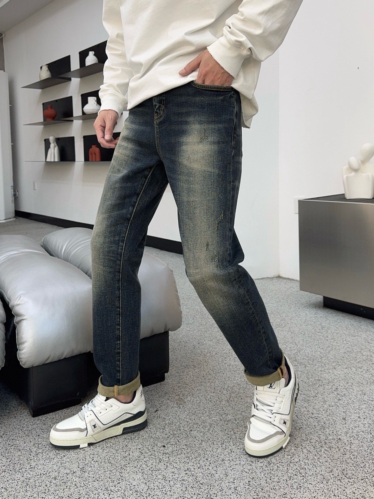 🍁秋冬。独家【首创】❤️🔥原单品质🔥🔥最新品牛仔裤，原版工艺配件，经典图案，面料舒服，裤身工艺设计，潮牌