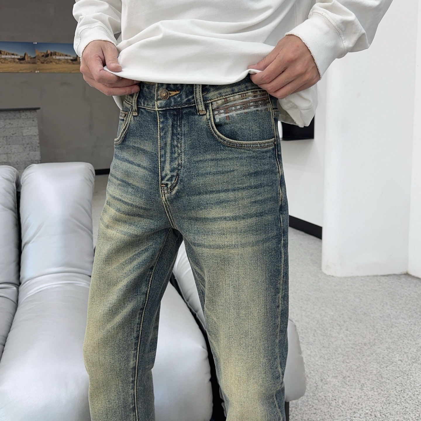 🍁秋冬。独家【首创】❤️🔥原单品质🔥🔥最新品牛仔裤，原版工艺配件，经典图案，面料舒服，裤身工艺设计，潮牌