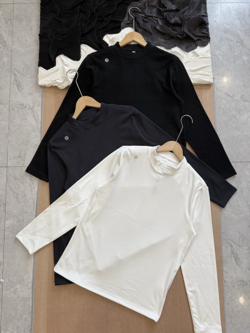 Lululemon Women's High-Neck Long Sleeve Top - Black, White, Gray 1 Lululemon Women's High-Neck Long Sleeve Top - Black, White, Gray