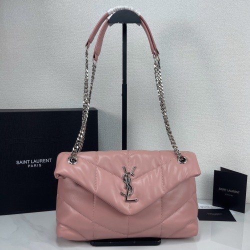 Yves Saint Laurent Puffer Small Crossbody Bag, Pink Quilted Lambskin Leather 1 Yves Saint Laurent Puffer Small Crossbody Bag, Pink Quilted Lambskin Leather