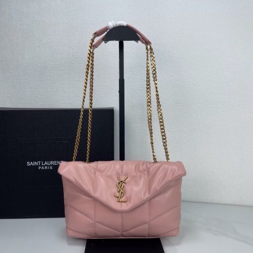 Yves Saint Laurent Puffer Small Crossbody Bag, Pink Leather, Gold Hardware 1 Yves Saint Laurent Puffer Small Crossbody Bag, Pink Leather, Gold Hardware