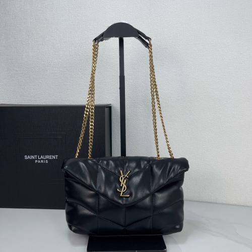 Yves Saint Laurent Puffer Small Crossbody Bag Lambskin Leather Black 1 Yves Saint Laurent Puffer Small Crossbody Bag Lambskin Leather Black