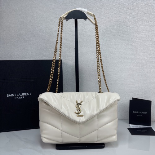 Yves Saint Laurent White Lambskin Leather Small Puffer Crossbody Bag 1 Yves Saint Laurent White Lambskin Leather Small Puffer Crossbody Bag