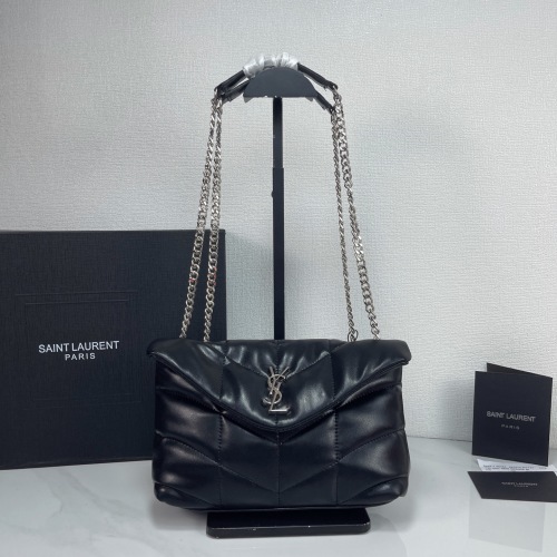 Yves Saint Laurent Black Lambskin Leather Puffer Small Crossbody Bag 1 Yves Saint Laurent Black Lambskin Leather Puffer Small Crossbody Bag