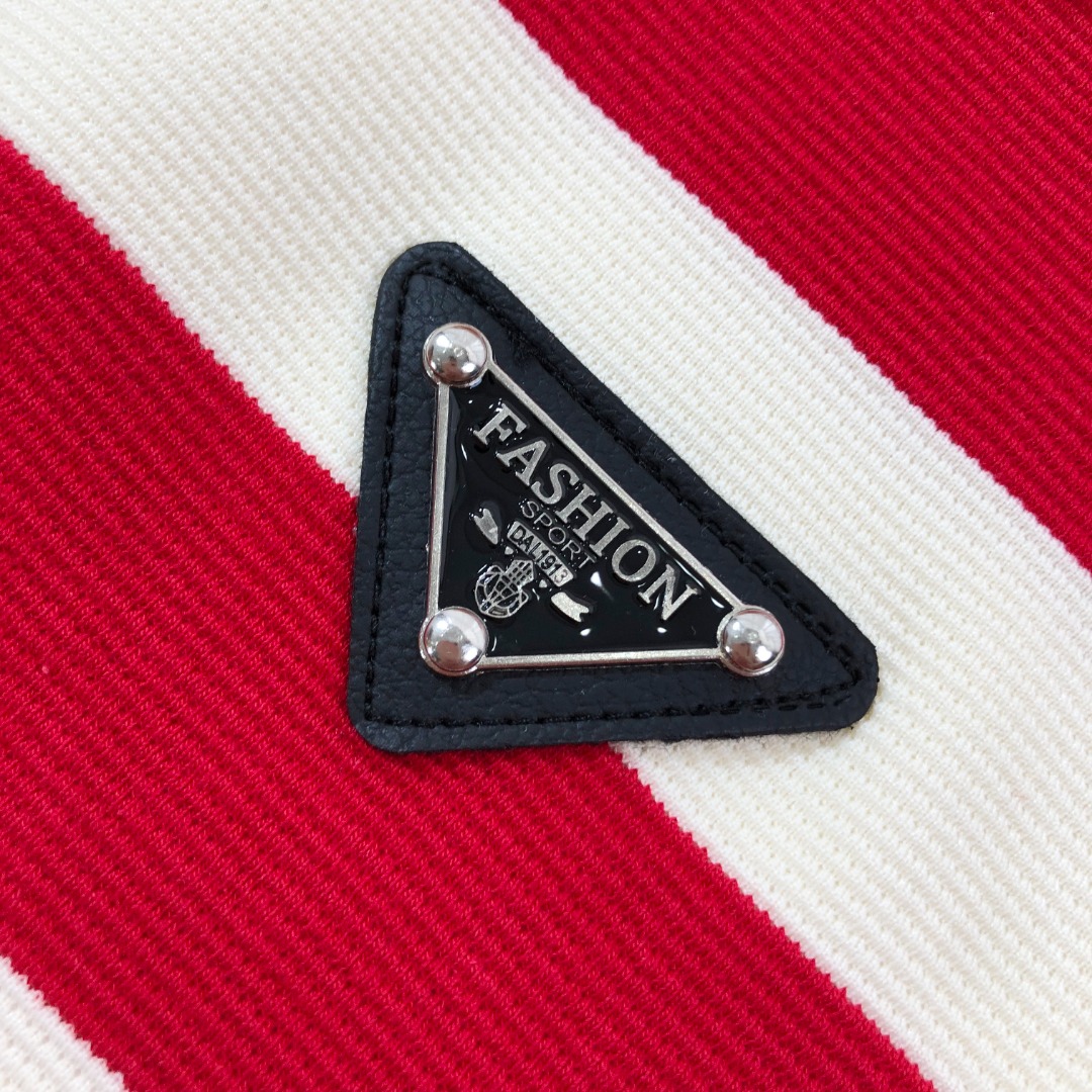 Prada Striped Polo Shirt and Shorts Set - Red/White, Summer Style 8 o 1j3lfjrpp1hf61i2ils4jqg1sp41