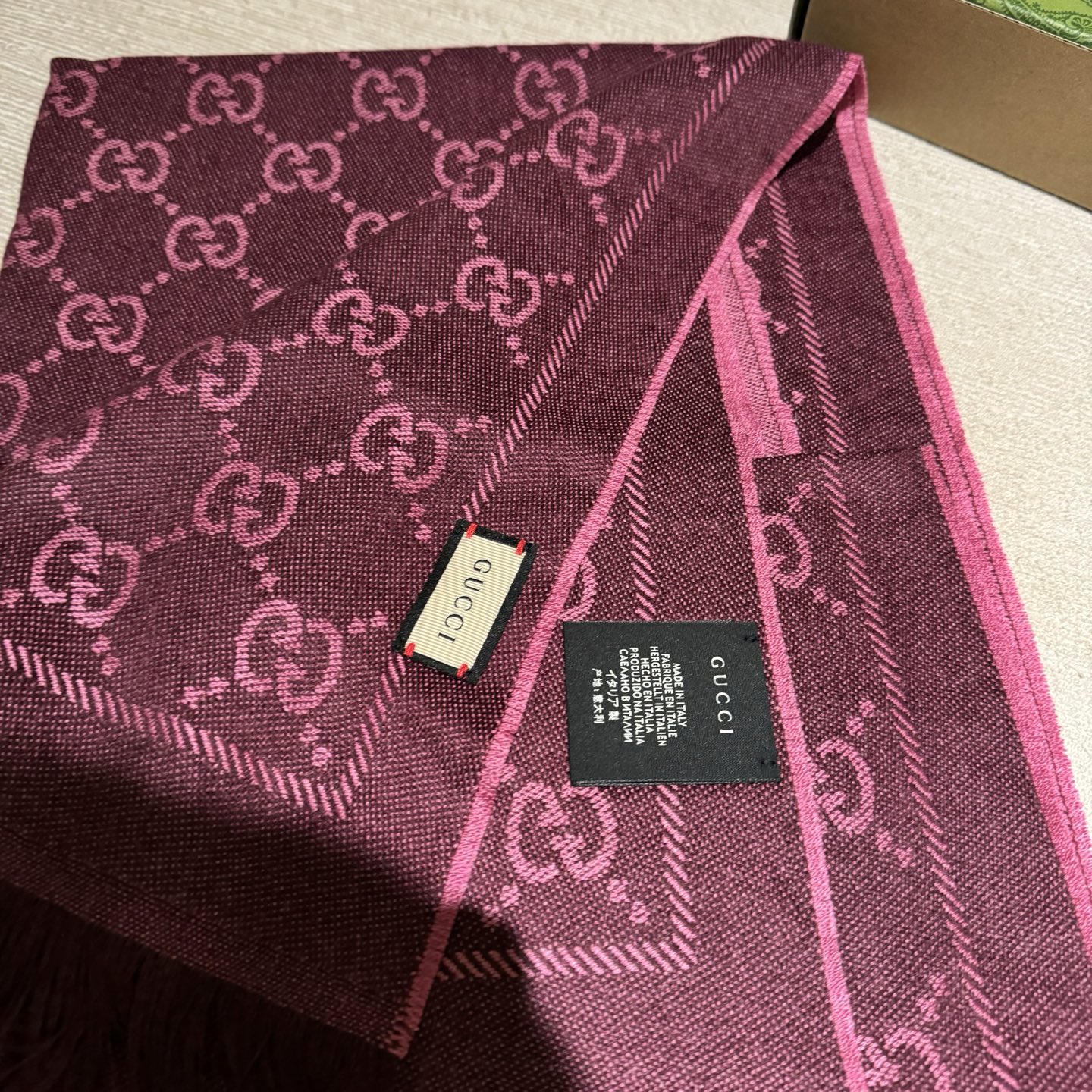 ✨重磅‼️Gucci专柜新款‼️出口订单。专柜的最新限量双面拼色‼️全部纱线进口客供 唯一一家给G订制纱