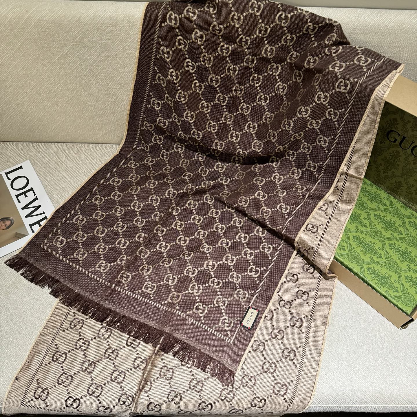 ✨重磅‼️Gucci专柜新款‼️出口订单。专柜的最新限量双面拼色‼️全部纱线进口客供 唯一一家给G订制纱