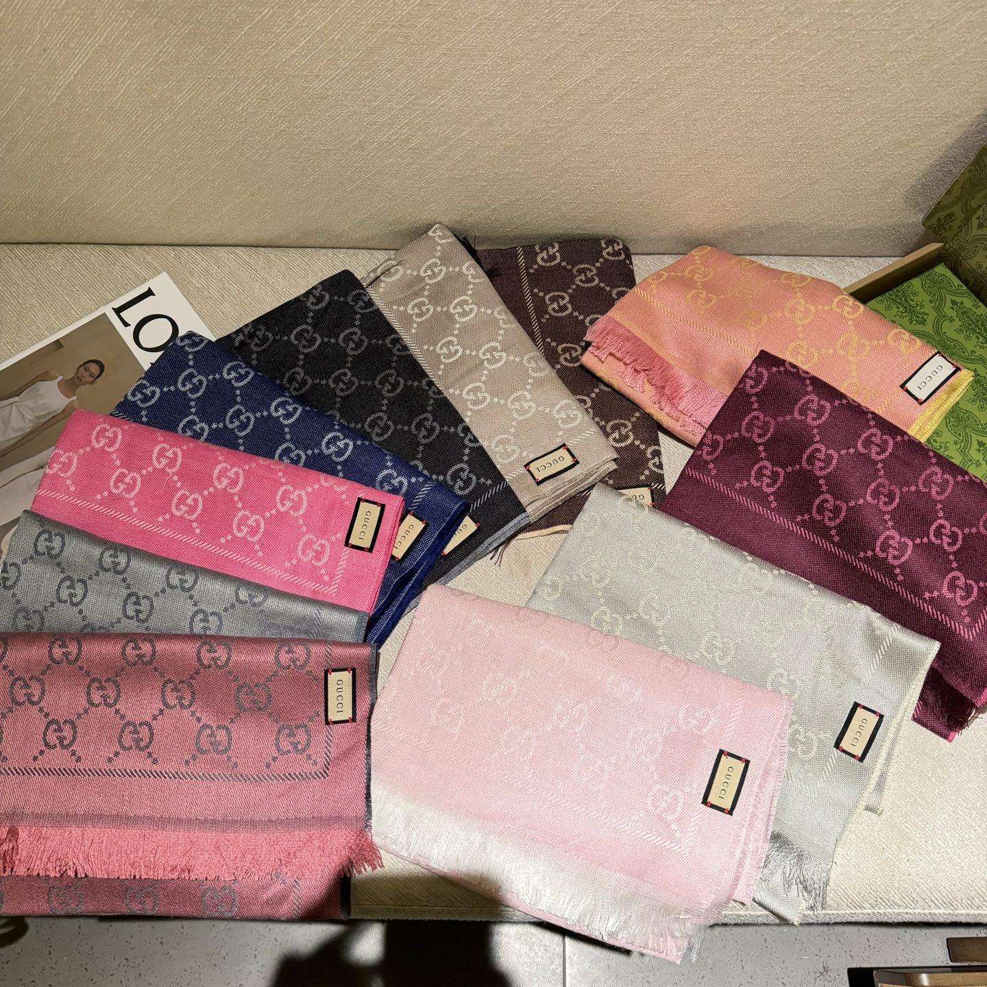 ✨重磅‼️Gucci专柜新款‼️出口订单。专柜的最新限量双面拼色‼️全部纱线进口客供 唯一一家给G订制纱