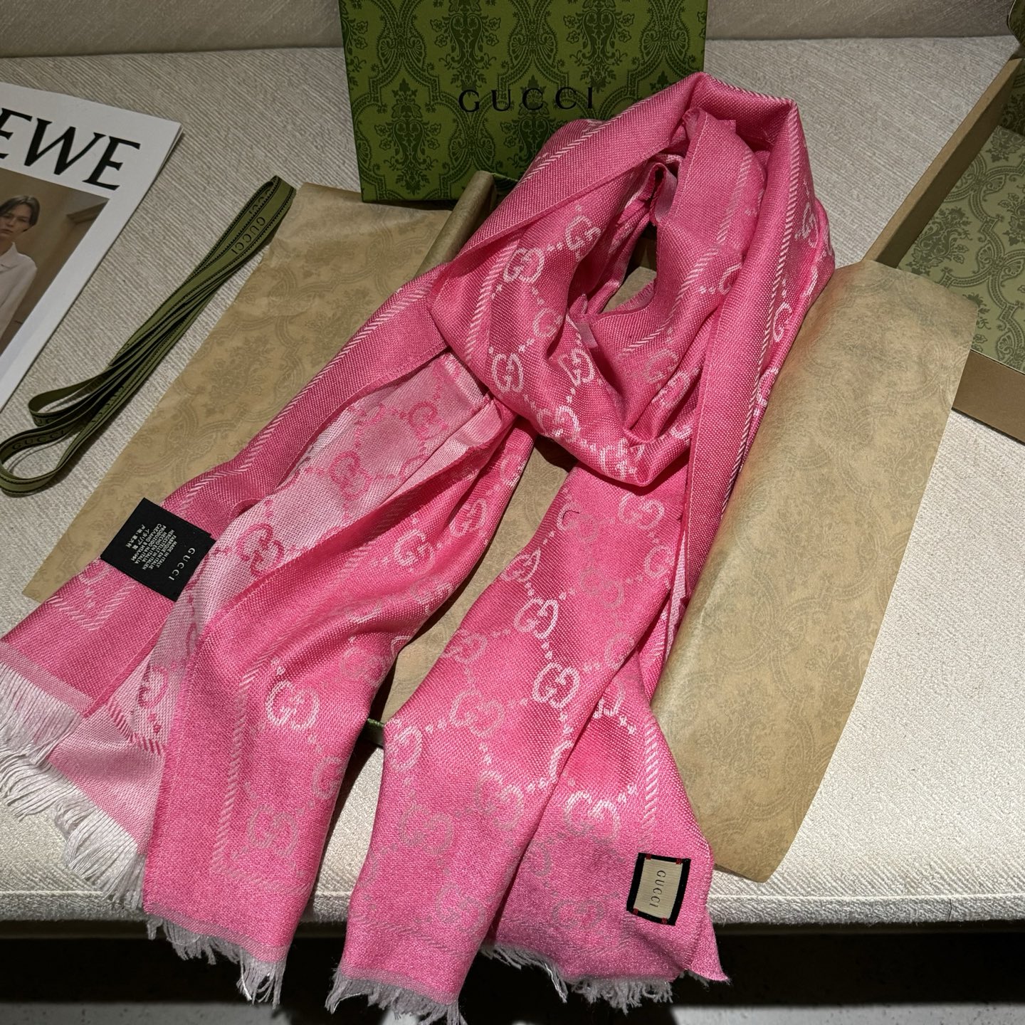✨重磅‼️Gucci专柜新款‼️出口订单。专柜的最新限量双面拼色‼️全部纱线进口客供 唯一一家给G订制纱