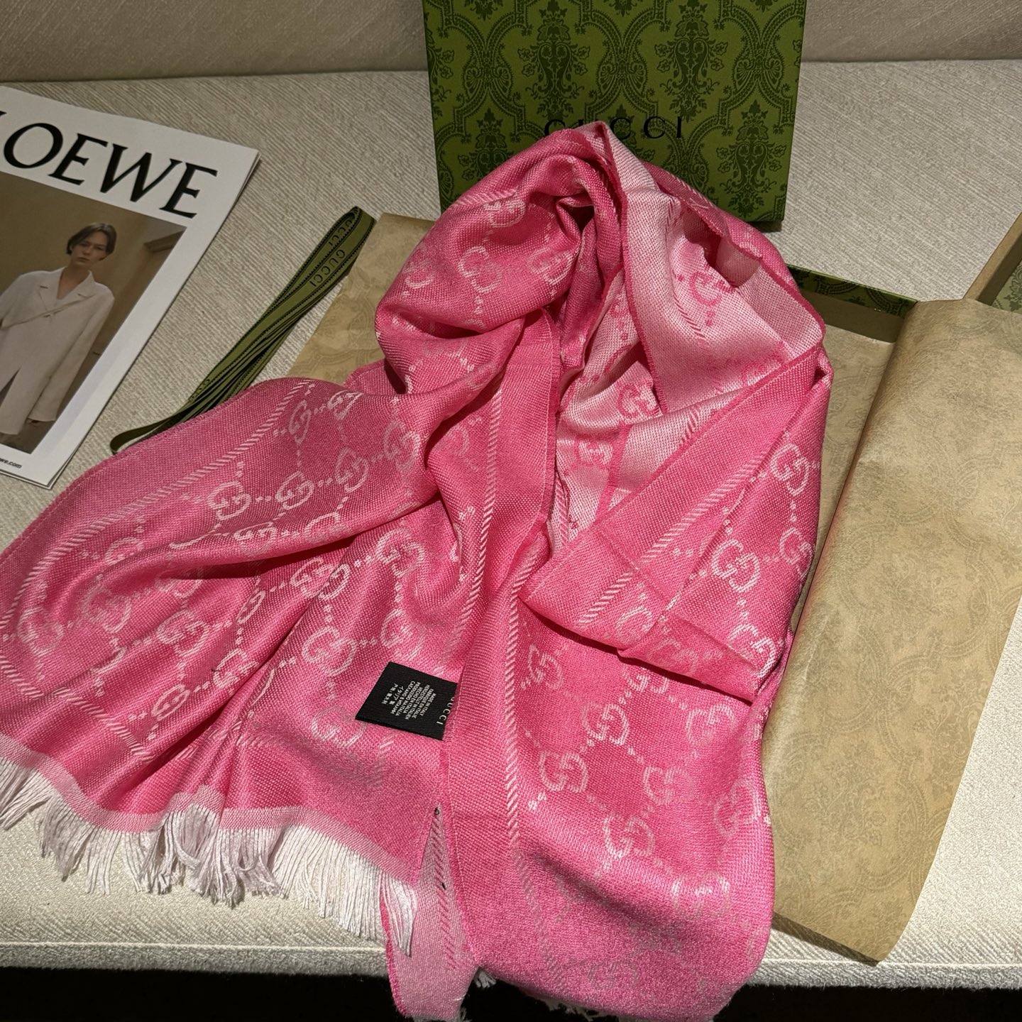 ✨重磅‼️Gucci专柜新款‼️出口订单。专柜的最新限量双面拼色‼️全部纱线进口客供 唯一一家给G订制纱